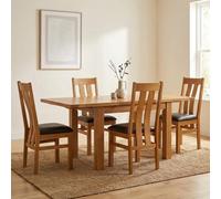 Somer Extending Dining Set - 4-8 Seater - 132cm-198cm - Oak - 4 Arizona Slatted Back Dining Chair