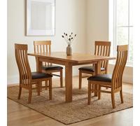 Somer Extending Dining Set - 4-8 Seater - 132cm-198cm - Oak - 4 Toulouse Slatted Back Dining Chair