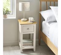 Somerset Compact Bedside Table - 1 Drawer - Truffle Grey and Oak