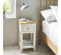 Somerset Compact Bedside Table - 1 Drawer - White and Oak