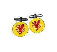 Somerset County Flag Cufflinks - Premium Brass Alloy with Silver Finish, Vibrant Flag Design, Gift Boxed - Gift for County Pride, Weddings & Special Occasions