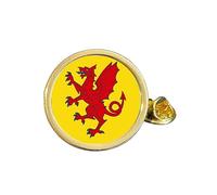 Somerset County Flag Gold Plated Domed Lapel Pin Badge in Gift Bag