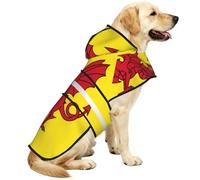 Somerset County Flag Waterproof Dog Raincoat And Rain Jacket With Hood, Reflective Strips And Adjustable Belly Strap, Fits Small To Large Dogs