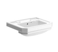 Somerton Gloss White Rectangular Semi-Recessed Basin (W)55Cm