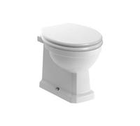 Somerton White Boxed Rim Back To Wall Toilet Pan With Satin Soft Close Seat