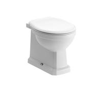 Somerton White Boxed Rim Back To Wall Toilet Pan With Soft Close Seat