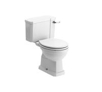* Somerton White Boxed Rim Open Back Toilet Set With Satin Soft Close Seat & Close Coupled Cistern
