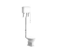 * Somerton White Boxed Rim Open Back Toilet Set With Soft Close Seat & High Level Cistern