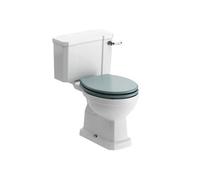 Somerton White Open Back Toilet Set With Sea Green Soft Close Seat & Close Coupled Cistern