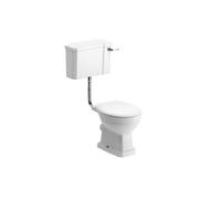Somerton White Open Back Toilet Set With Soft Close Seat & Low Level Cistern