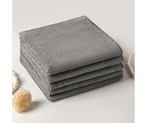 Somerway Microfibre Cleaning Cloth Wipes Multipurpose Reusable Dish Cloths Super Soft Quick Dry Cleaning Towels Rags for Housekeeping Kitchen Car Motorbike Windows (Grey, 30x30cm)