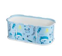 Somerway Portable Bath, Foldable Bathtub, Collapsible Bath, Extra Large Freestanding Bathtub with Plastic Frame, Portable Bath for Kids & Adults (Ocean, 115cm × 60cm × 50cm)