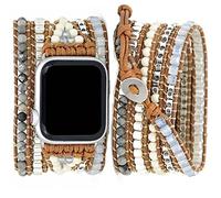 Somesame - Boho Beaded Bracelet Compatible with Apple Watch 49mm 46mm 45mm 41mm 44mm 42mm 40mm 38mm, Watch Band with Stones for iWatch Series 10 9 8 7 6 5 4 3 2 1 SE/Ultra, 49/46/45/42mm(Series 3/2/1