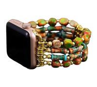 Somesame Boho Beaded Bracelets Watch Bands for Women Compatible with Apple Watch Band 38mm 40mm 41mm 42mm(S10) Orange Jasper Stone Elastic Stretch Handmade Strap for iWatch Series 10 9 8 7 6 5 4 3 SE