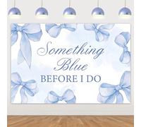 Something Blue Before I Do Bridal Shower Backdrop Bridal Shower Decorations Blue Bow Hen Party Photo Booth Backdrop for Bachelorette Engagement Wedding Party Supplies 5 * 3ft