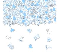 Something Blue Before I Do Bridal Shower Decorations,200 Pcs Blue Wedding Table Confetti,Glitter Paper Diamond Ring Confetti,Bachelorette Bridal Shower Party Decorations.