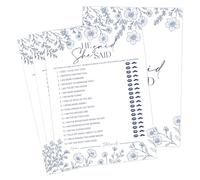 Something Blue Before I Do Bridal Shower Games, Blue Floral He Said She Said Game for 30 Guests with Game Cards, Bridal Shower Decor, Wedding Decorations Supplies (18)