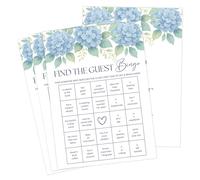 Something Blue Before I Do Bridal Shower Games, Dusty Blue Hydrangea Find The Guest Bingo Game for 30 Guests with Game Cards, Bridal Shower Decor, Wedding Decorations Supplies (22)
