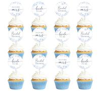 Something Blue Before I Do Cupcake Toppers,36Pcs Something Blue Before I Do Bridal Shower Decorations Cake Topper for Bridal Shower Bachelorette Wedding Engagement Party Supplies