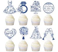 Something Blue Before I Do Cupcake Toppers Something Blue Before I Do Bridal Shower Decorations for Woman Girl Bachelorette Wedding Engagement Party Supplies