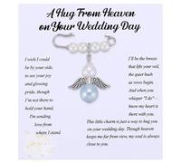 Something Blue Bridal Bouquet Charm,Elegant Bridal Shower Gift from Mom Sister or Friend, Christian Wedding Gift, Pin Easily Attaches to Bouquet Garter or Dress, Blue Bride Card Set, ONE SIZE, Glass