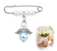 Something Blue Bridal Bouquet Charm for Bride | Guardian Angel Memorial Wedding Charm | Blue Bridal Charm Keepsake | Bride to Be Gifts | Bridal Shower Gift | Something Blue for the Bride