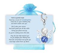 Something Blue for Bride to Be on Wedding Gifts Card Bridal Angel Bouquet Garter Charm Gift Card for Daughter on Wedding Day, from Mom Dad Grandma Sister Friends