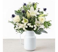 Something Blue Fresh Flower Bouquet - Luxurious Hand-Tied Fresh Flowers, Perfect for Romantic Occasions, Wedding, Anniversary, Graduation, Birthday, Gift Wrapped with Free Message Card
