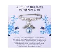 Something Blue Gift for Bride Angle Pin for Wedding Bouquet Charm for Bride Memorial Charms for Bridal Bouquets Accessories for Daughter Granddaughter's Mom Dad Remembrance Gifts on Wedding Day
