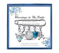 Something Blue Gifts for Bride to Be Bridal Shower Gifts Charm Wedding Pin for Her Wedding Keepsake Brooch, Stainless Steel, no gemstone