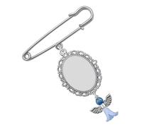 Something Blue Memorial Photo Charm Pin for Wedding Bouquet Boutonniere Angelic Photo Charm Pin for Bride Groom Wedding Bouquet