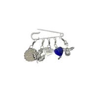 Something Blue Scottish Bridal Charm Pin, Bridal Shower, Lucky Silver Sixpence, Something Old, New, Borrowed, Blue. Wedding Gift for Bride With Garter