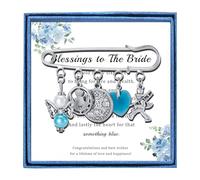 Something Blue Thistle Gifts for Scottish Bride to Be Bridal Shower Gifts Charm Wedding Pin for Her Wedding Keepsake Brooch Scottish Blessing, one size fits all, Stainless Steel, no gemstone