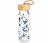 Something Different 70223 Blue & Brown All-Seeing Eye Reusable Glass Water Bottle-23.5 cm x 7 cm (1 Pc), M-BT