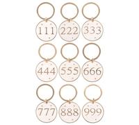 Something Different Angel Number Keyring (Pack of 9) (One Size) (Cream/Gold)