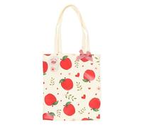 something different Apple Polycotton Tote Bag (One Size) (White/Red)