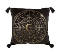 Something Different Astrology Wheel Square Cushion in Black Something Different Black