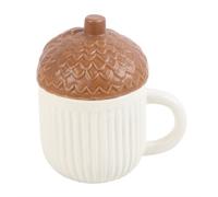 Something Different Autumn Acorn Mug With Lid in Off-White Something Different Off-White