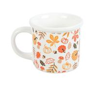 Something Different Autumn Leaves And Pumpkins Mug White/orange/red (One Size)