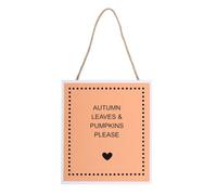 Something Different Autumn Leaves & Pumpkins Please Hanging Sign Light Brown (One Size)