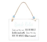 Something Different Beach Rules Hanging Sign White/black (One Size)