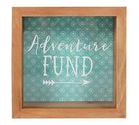 Something Different Boho Bandit Adventure Money Box, Wood & Glass, Brown/Green, 18 x 7 x 18 cm