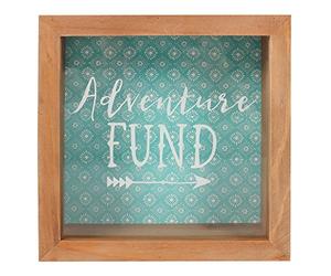 Something Different Boho Bandit Adventure Money Box, Wood & Glass, Brown/Green, 18 x 7 x 18 cm