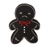 Something Different Bouclé Gingerbread Man Cushion Black (One Size)