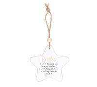 Something Different Brother Star Hanging Sentiment Sign White/pink/black (One Size)