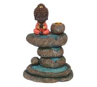 Something Different Buddha Rock Pond Backflow Incense Burner Red/brown (One Size)