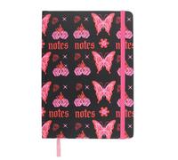 Something Different Butterfly A5 Notebook Black/pink (One Size)