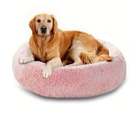 Something Different Calming Dog & Cat Bed, Round Donut Washable Dog Bed, Non-Skid, Faux Fur, Anti-Anxiety Cuddler Warming Cozy Soft Round Bed for Large Dogs and Cats