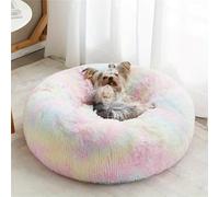 Something Different Calming Dog & Cat Bed, Round Donut Washable Dog Bed, Non-Skid, Faux Fur, Anti-Anxiety Cuddler Warming Cozy Soft Round Bed for Large Dogs and Cats