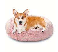 Something Different Calming Dog & Cat Bed, Round Donut Washable Dog Bed, Non-Skid, Faux Fur, Anti-Anxiety Cuddler Warming Cozy Soft Round Bed for Large Dogs and Cats